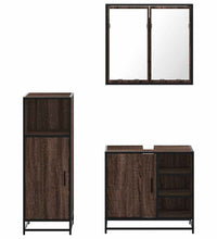 3-tlg. Badmöbel-Set Braun Eichen-Optik Holzwerkstoff