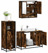 3-tlg. Badmöbel-Set Räuchereiche Holzwerkstoff