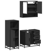 3-tlg. Badmöbel-Set Schwarz Holzwerkstoff