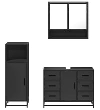 3-tlg. Badmöbel-Set Schwarz Holzwerkstoff