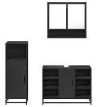 3-tlg. Badmöbel-Set Schwarz Holzwerkstoff