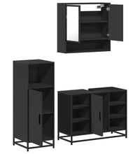 3-tlg. Badmöbel-Set Schwarz Holzwerkstoff