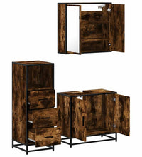3-tlg. Badmöbel-Set Räuchereiche Holzwerkstoff