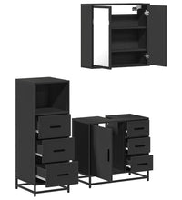 3-tlg. Badmöbel-Set Schwarz Holzwerkstoff