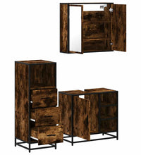 3-tlg. Badmöbel-Set Räuchereiche Holzwerkstoff
