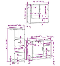 3-tlg. Badmöbel-Set Schwarz Holzwerkstoff