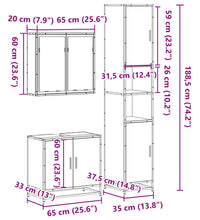 3-tlg. Badmöbel-Set Sonoma-Eiche Holzwerkstoff