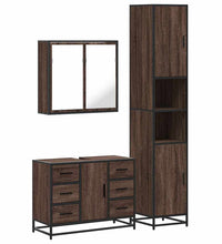 3-tlg. Badmöbel-Set Braun Eichen-Optik Holzwerkstoff