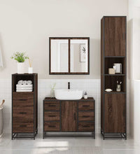 3-tlg. Badmöbel-Set Braun Eichen-Optik Holzwerkstoff
