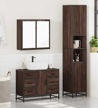 3-tlg. Badmöbel-Set Braun Eichen-Optik Holzwerkstoff