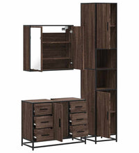 3-tlg. Badmöbel-Set Braun Eichen-Optik Holzwerkstoff