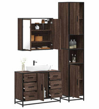 3-tlg. Badmöbel-Set Braun Eichen-Optik Holzwerkstoff