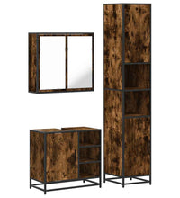 3-tlg. Badmöbel-Set Räuchereiche Holzwerkstoff
