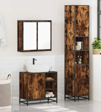 3-tlg. Badmöbel-Set Räuchereiche Holzwerkstoff