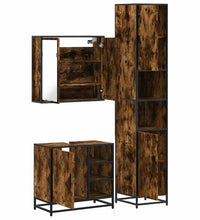 3-tlg. Badmöbel-Set Räuchereiche Holzwerkstoff