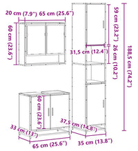 3-tlg. Badmöbel-Set Sonoma-Eiche Holzwerkstoff