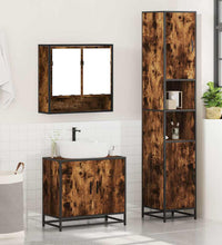 3-tlg. Badmöbel-Set Räuchereiche Holzwerkstoff