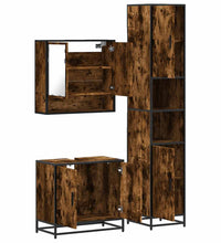 3-tlg. Badmöbel-Set Räuchereiche Holzwerkstoff