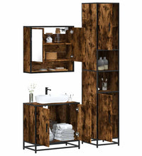 3-tlg. Badmöbel-Set Räuchereiche Holzwerkstoff