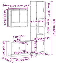 3-tlg. Badmöbel-Set Räuchereiche Holzwerkstoff