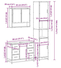 3-tlg. Badmöbel-Set Sonoma-Eiche Holzwerkstoff