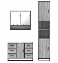 3-tlg. Badmöbel-Set Grau Sonoma Holzwerkstoff