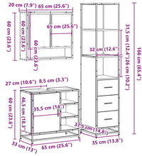 3-tlg. Badmöbel-Set Sonoma-Eiche Holzwerkstoff