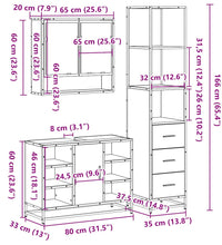 3-tlg. Badmöbel-Set Schwarz Holzwerkstoff