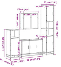 4-tlg. Badmöbel-Set Schwarz Holzwerkstoff