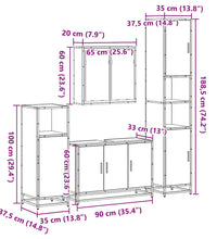 4-tlg. Badmöbel-Set Räuchereiche Holzwerkstoff