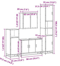 4-tlg. Badmöbel-Set Grau Sonoma Holzwerkstoff