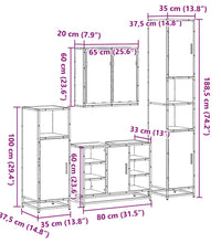 4-tlg. Badmöbel-Set Schwarz Holzwerkstoff