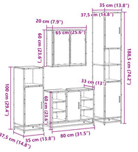 4-tlg. Badmöbel-Set Grau Sonoma Holzwerkstoff