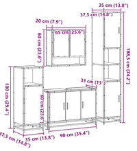 4-tlg. Badmöbel-Set Grau Sonoma Holzwerkstoff