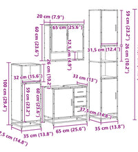 4-tlg. Badmöbel-Set Sonoma-Eiche Holzwerkstoff