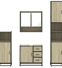 4-tlg. Badmöbel-Set Räuchereiche Holzwerkstoff