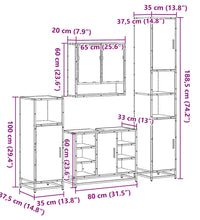 4-tlg. Badmöbel-Set Schwarz Holzwerkstoff