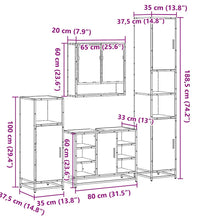 4-tlg. Badmöbel-Set Braun Eichen-Optik Holzwerkstoff