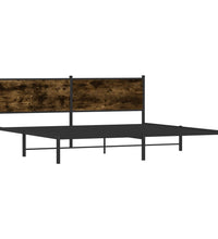 Metallbett ohne Matratze Räuchereiche 200x200 cm