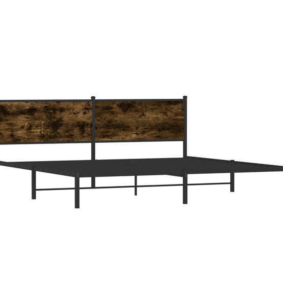 Metallbett ohne Matratze Räuchereiche 200x200 cm