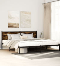 Metallbett ohne Matratze Räuchereiche 200x200 cm