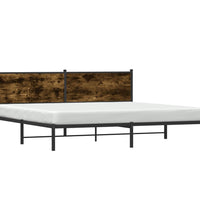 Metallbett ohne Matratze Räuchereiche 200x200 cm