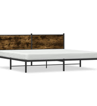 Metallbett ohne Matratze Räuchereiche 200x200 cm