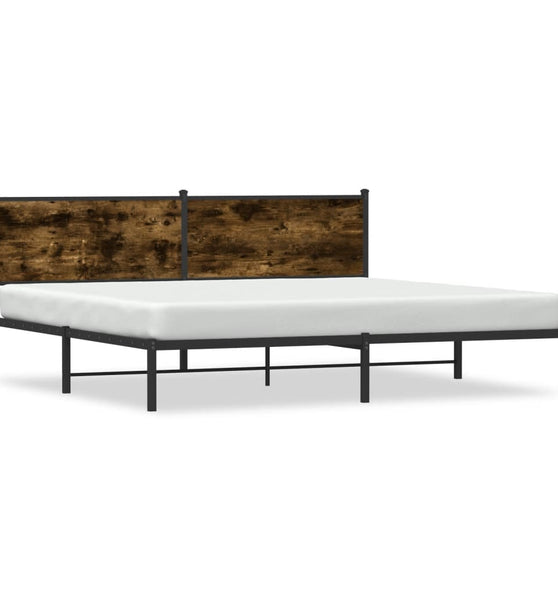 Metallbett ohne Matratze Räuchereiche 200x200 cm