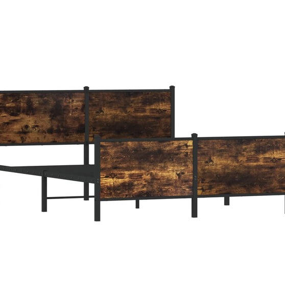 Metallbett ohne Matratze Räuchereiche 140x190 cm