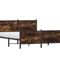 Metallbett ohne Matratze Räuchereiche 140x200 cm