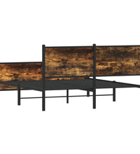 Metallbett ohne Matratze Räuchereiche 140x200 cm