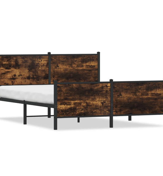 Metallbett ohne Matratze Räuchereiche 140x200 cm