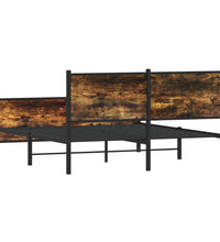 Metallbett ohne Matratze Räuchereiche 150x200 cm