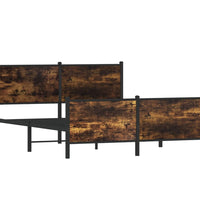 Metallbett ohne Matratze Räuchereiche 160x200 cm